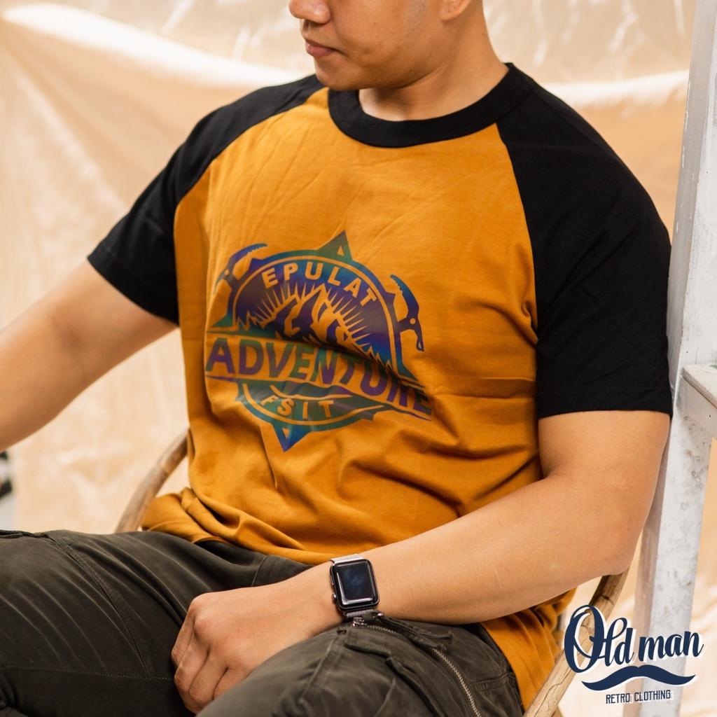 Áo Thun Cổ Tròn, Tay Áo Raglan In Hình Vintage, 100% Cotton, Áo Phông Tay Đùi Vải Mịn Phong Cách Classic, Retro OLDMAN