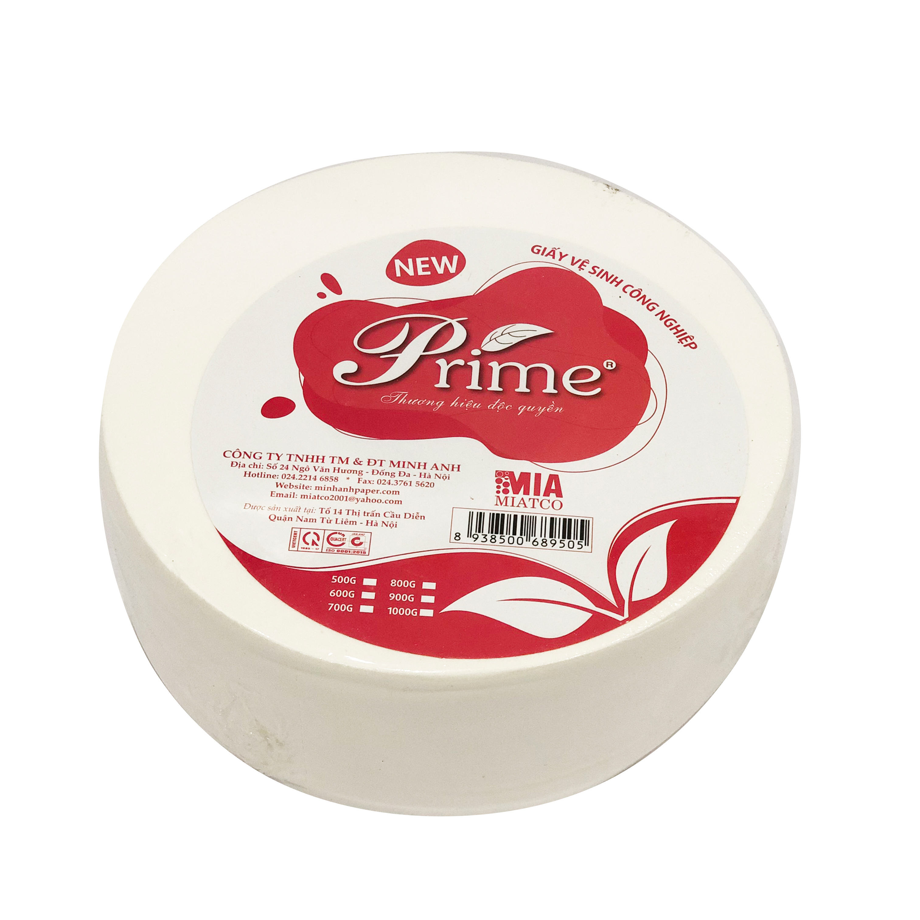 GIẤY VỆ SINH CUỘN LỚN PRIME 2 LỚP CÓ LÕI - COMBO 2 CUỘN