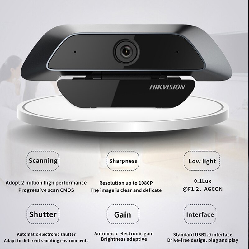 Webcam HIKVISION DS-U12 (1920 × 1080) - Webcam Tích Hợp Míc Siêu Nét 2Mbps - Hàng Chính Hãng