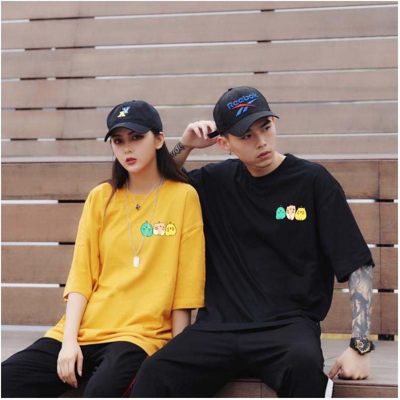 Áo Phông Tay Lỡ 3 Gấu Béo Vàng - Đen Dáng Unisex