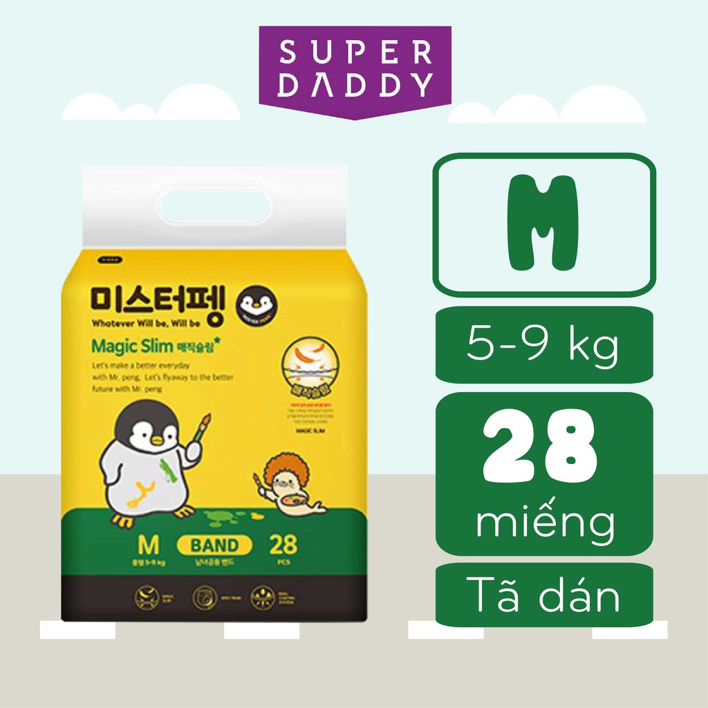 Combo 2 Tã dán Super Daddy Magic Slim Size M 5-9 kg