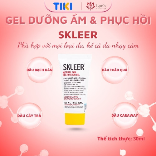 Gel Dưỡng Ẩm &amp; Làm Dịu Da - Skleer Natural Skin Restoration Gel 30ml