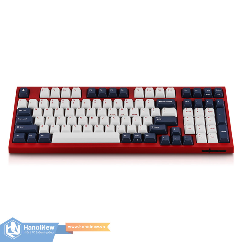 Bàn Phím Cơ Leopold FC980M PD BT White Navy Red Font Blue Star (Red Case) Bluetooth - Hàng chính hãng