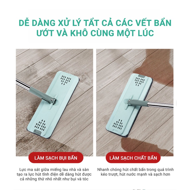 Cây lau nhà tự vắt thông minh xoay 360 độ đa năng lau kính trần nhà