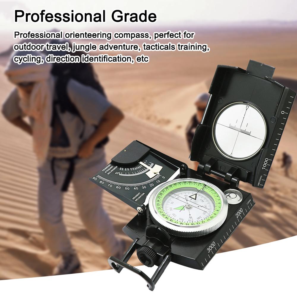 K4074 Compass Survival Orienteering Compass Sightings Navigation Compass Waterproof Gradiometer Inclinometer for Camping Hiking Adventure Tacticals Training