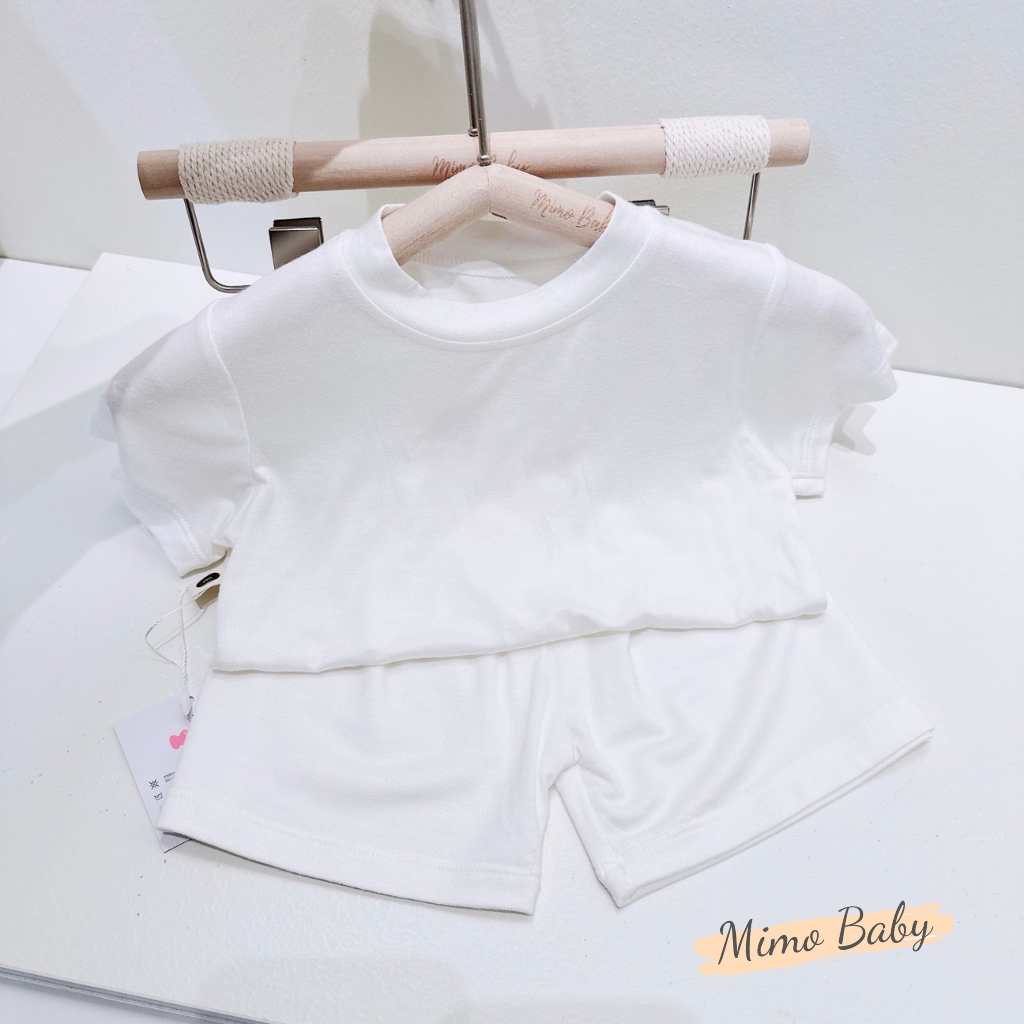 Bộ quần áo thun lạnh cộc tay trơn mùa hè cho bé QA101 Mimo Baby