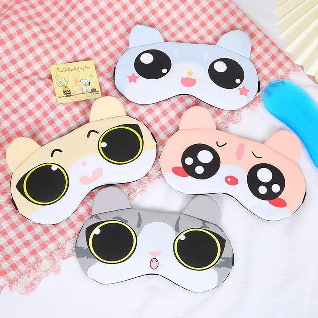 Miếng bịt mắt ngủ hình mèo cute kèm túi gel làm nóng/lạnh