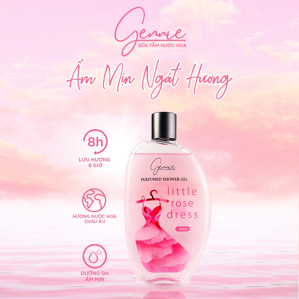 Sữa Tắm Nước Hoa Nữ Gennie Little Rose Dress 450ml Chính Hãng