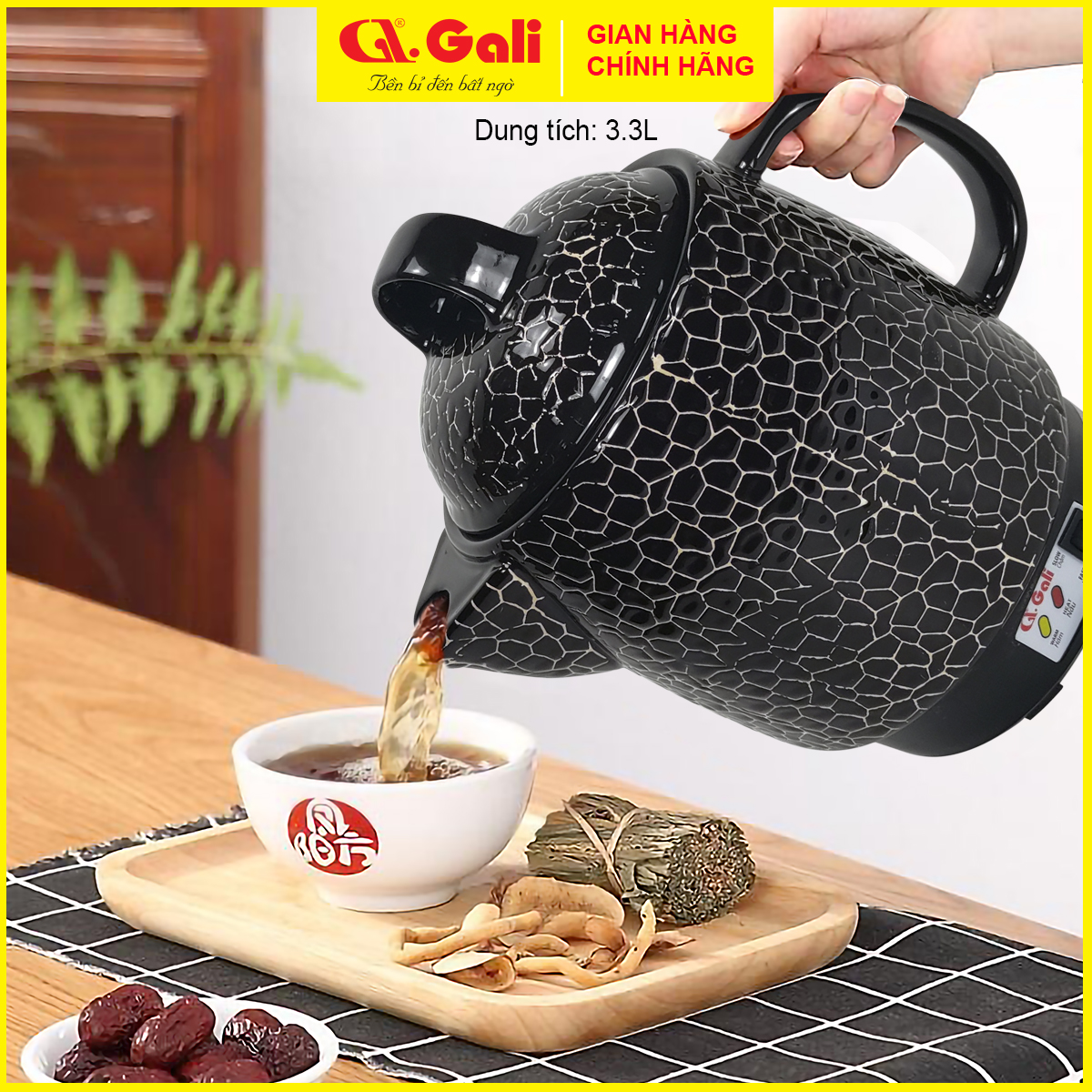 Siêu sắc thuốc Gali GL-1805 dung tích 3.3 lít, sắc thuốc nam bắc, tiềm thực phẩm, canh dưỡng sinh, hàng chính hãng 100%, bảo hành 36 tháng Gali