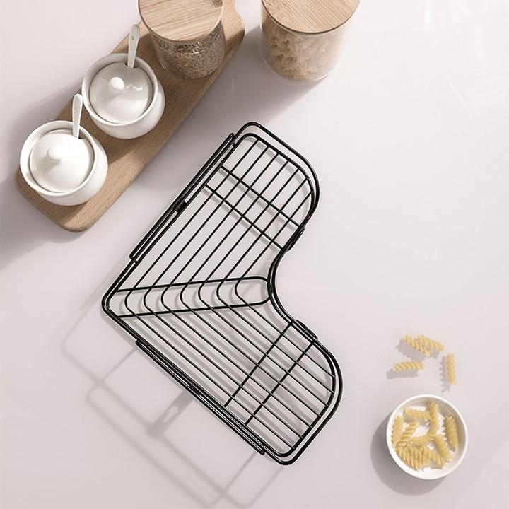 Kệ Góc Inox Màu Đen Dính Tường Chịu Lực Siêu Chắc chắn