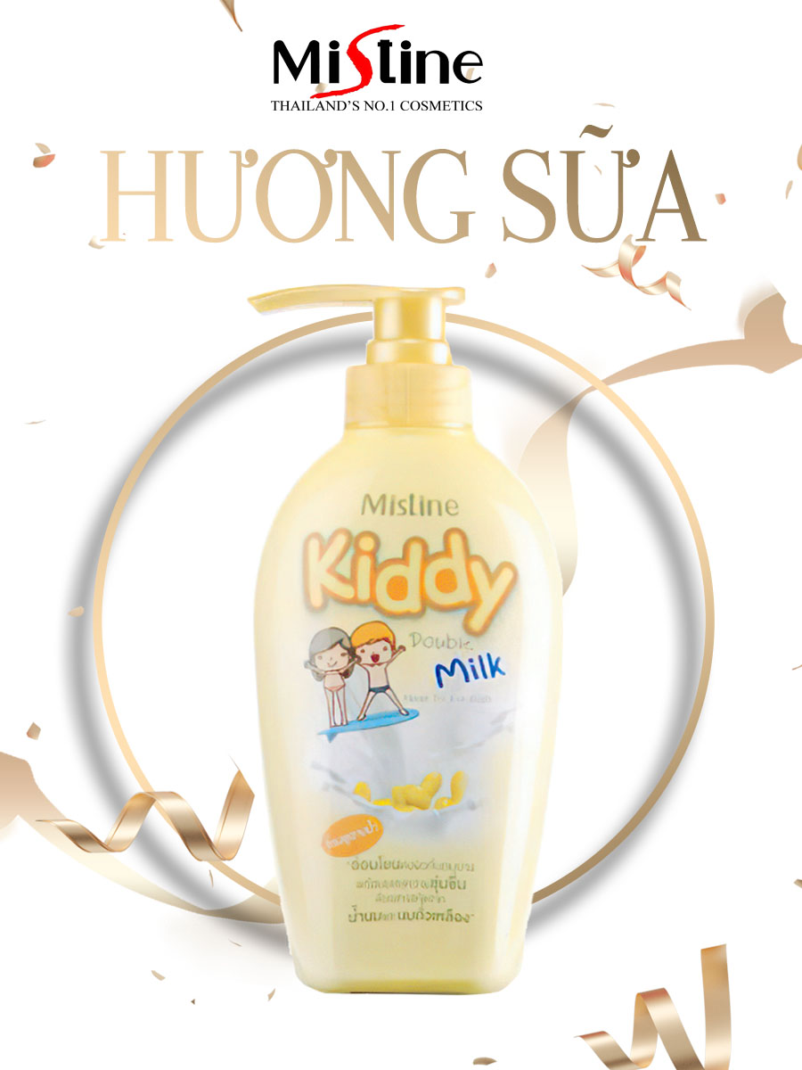 SỮA TẮM GỘI TRẺ EM HƯƠNG SỮA MISTINE KIDDY DOUBLE MILK HEAD TO TOE BATH