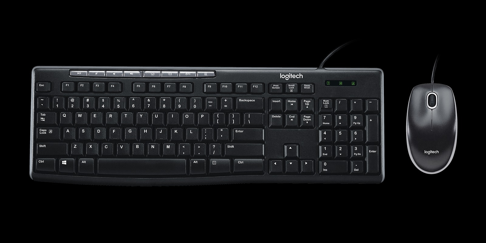 Bộ phím chuột có dây Logitech MK200 - Hàng chính hãng DGW phân phối