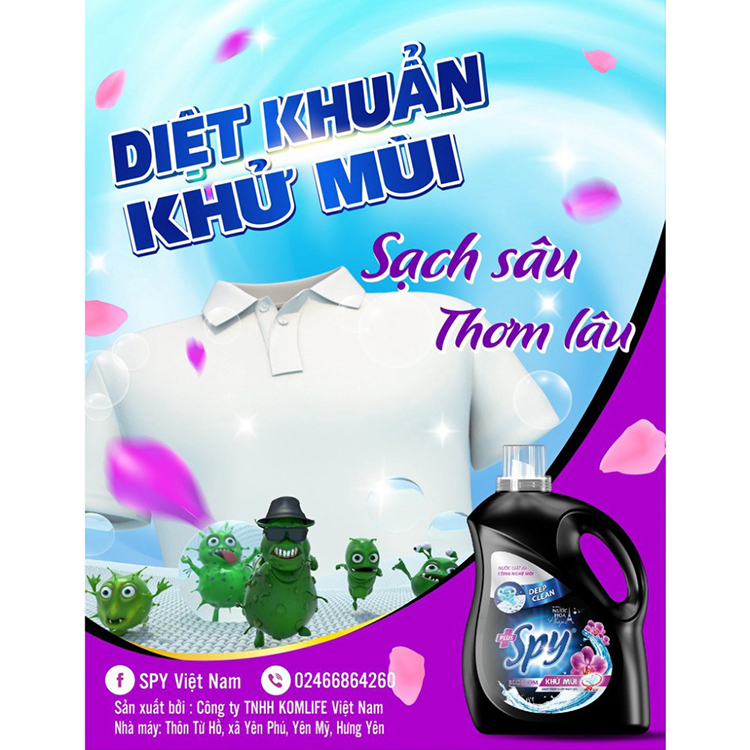 Nước giặt xả Spy Deep Clean plus hương hoa Pháp 2 in 1 dung tích 3.5L - 2 mùi hương ( tím, vàng