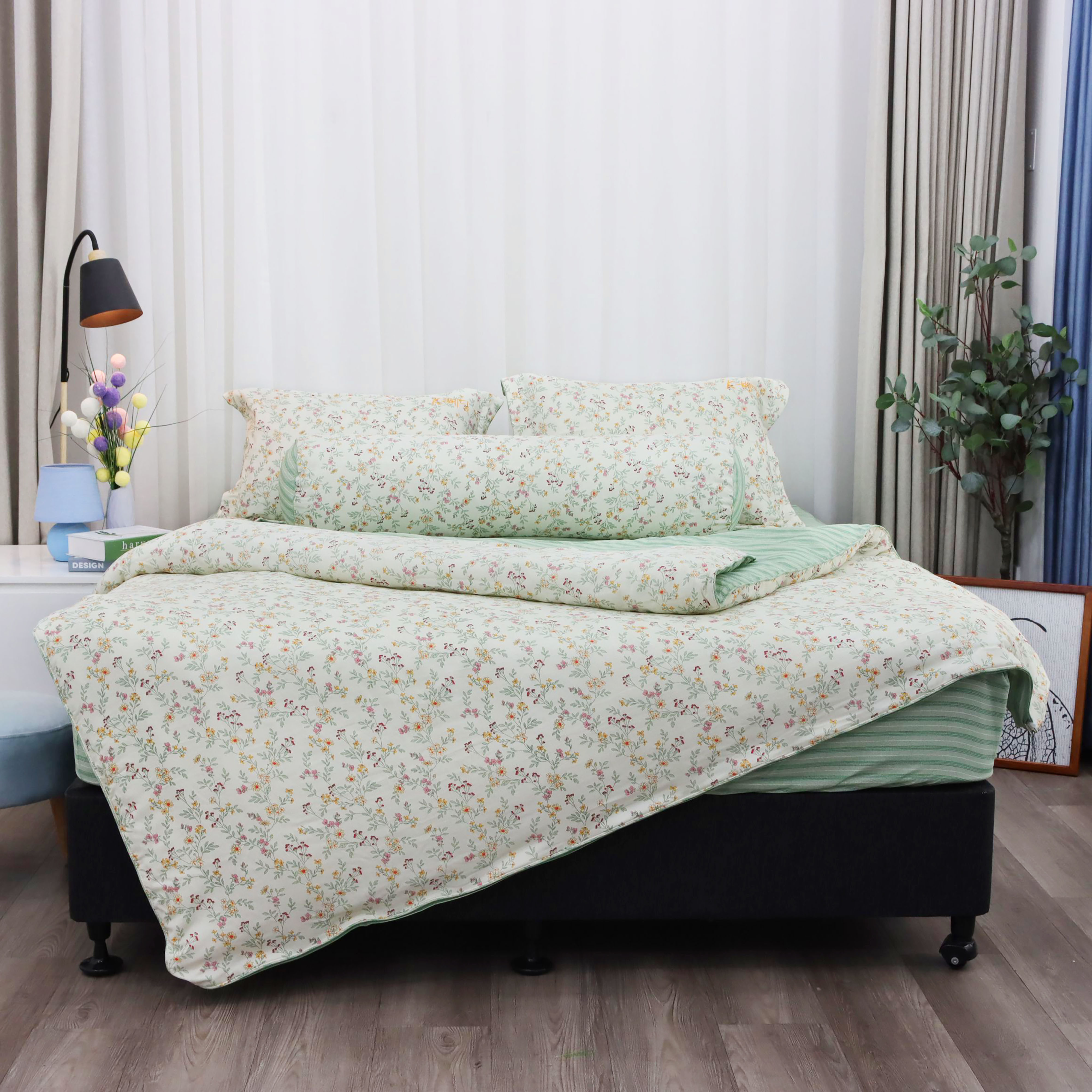 Bộ ga giường K-Bedding KMTP302 chất liệu Microtencel mềm mại, thoáng mát  (KHÔNG BAO GỒM CHĂN)