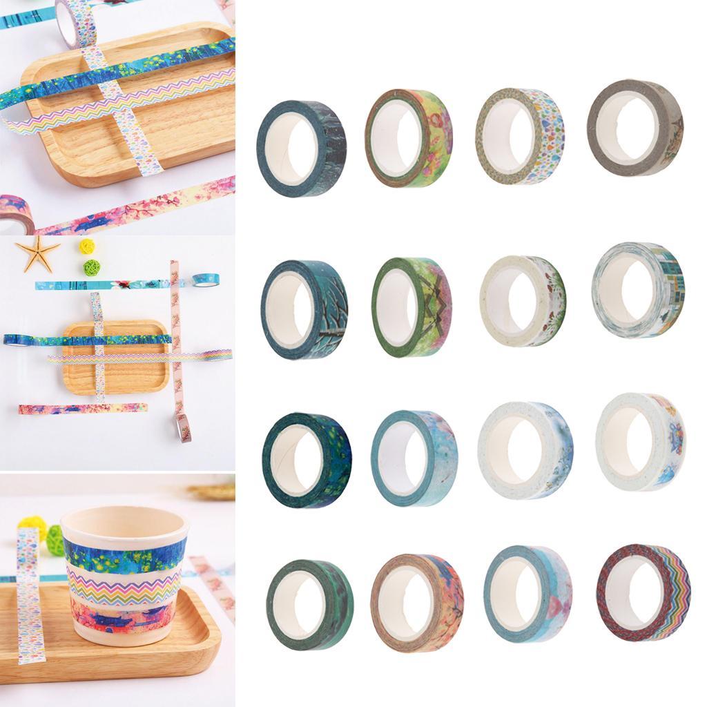 10m Washi Tape Set Masking Tape Scrapbook Decorative Paper Adhesive Sticker
