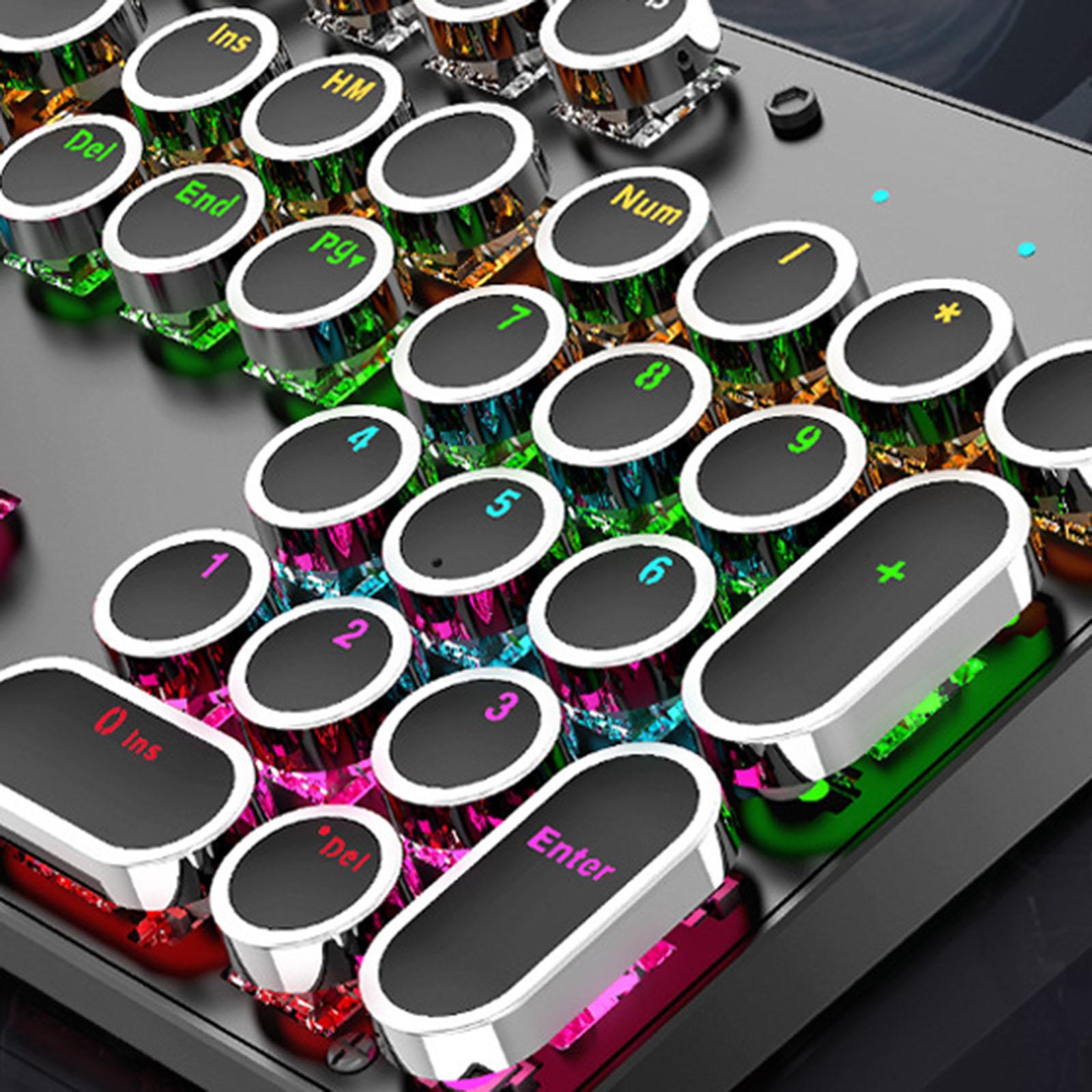 Retro Punk 104 Keys Gaming Keyboard Blue Switch Mechanical Shaft Gaming Keypad for Office Home Game PC