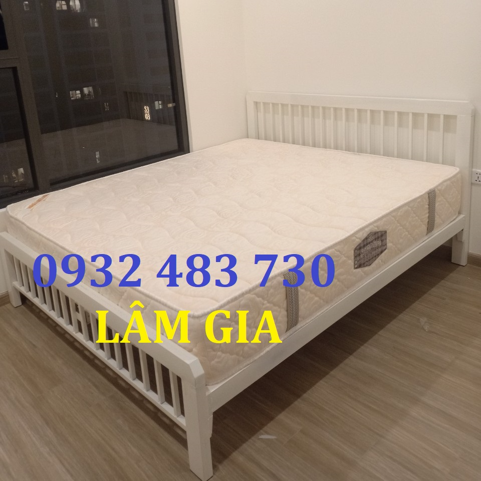 Giường sắt khung vuông đơn giản giá tốt rộng 1m2