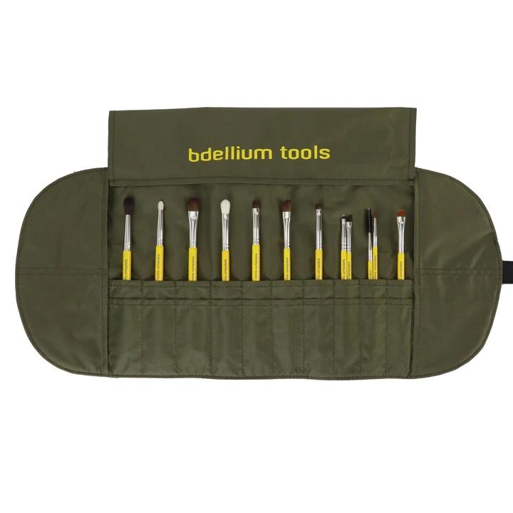 Bộ Cọ Trang Điềm Bdellium STUDIO EYES 12PC. BRUSH SET WITH ROLL-UP POUCH