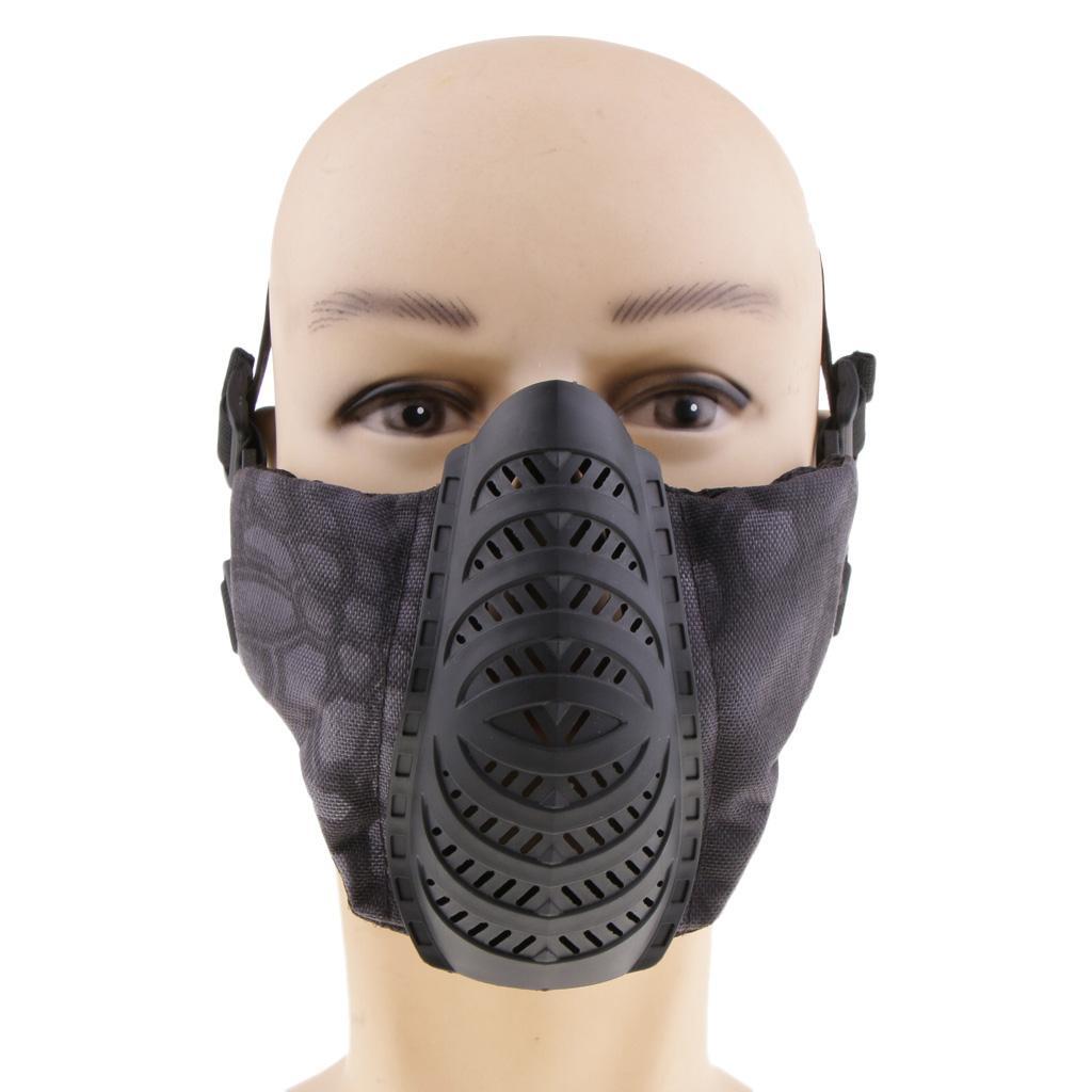 Foldable Half Face Mesh Mask Army Style Comfortable Adjustable Lower Face Protective Mask