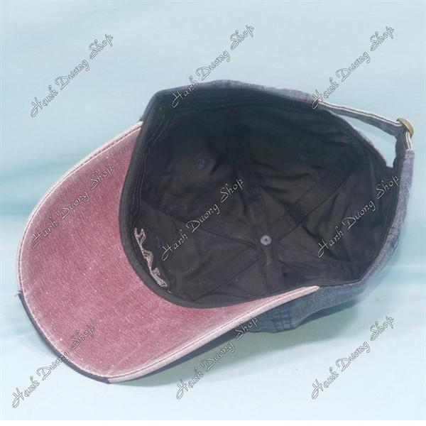 Nón kết thời trang, mũ lưỡi trai thêu chữ Original The Black vải kaki oát có khóa tăng giảm size đầu từ 56-60cm - Xanh & đỏ thẩm