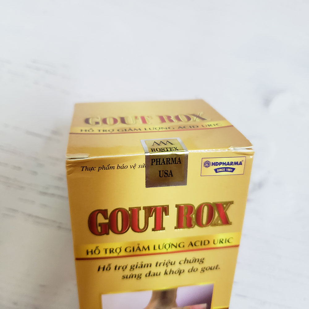 Viên uống Gout Rox Hỗ trợ giảm triệu chứng sưng đau khớp do gút