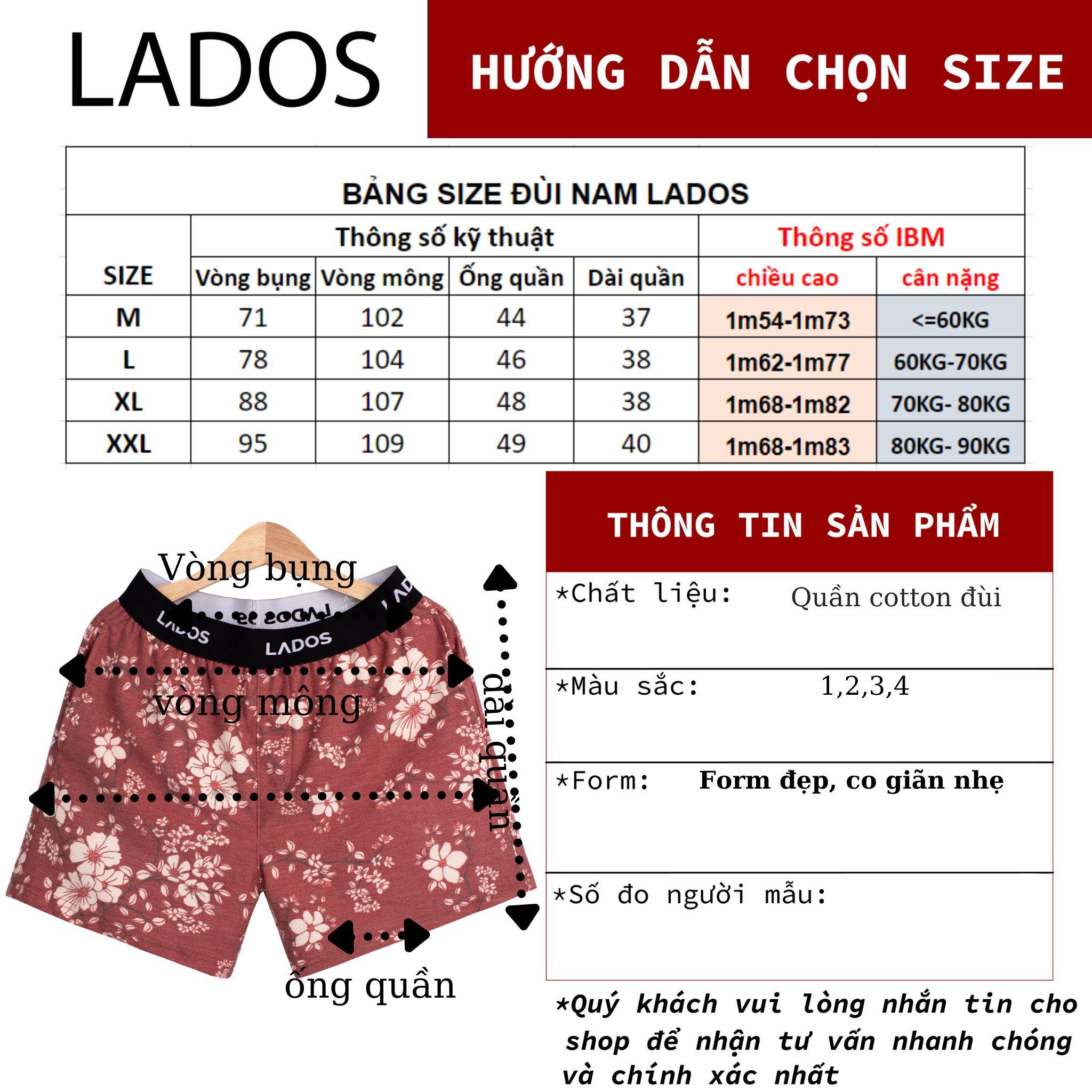 Quần short đùi thun nam họa tiết lưng chun cao cấp LADOS - 4096 có túi, chất cotton dày dặn, thấm hút tốt