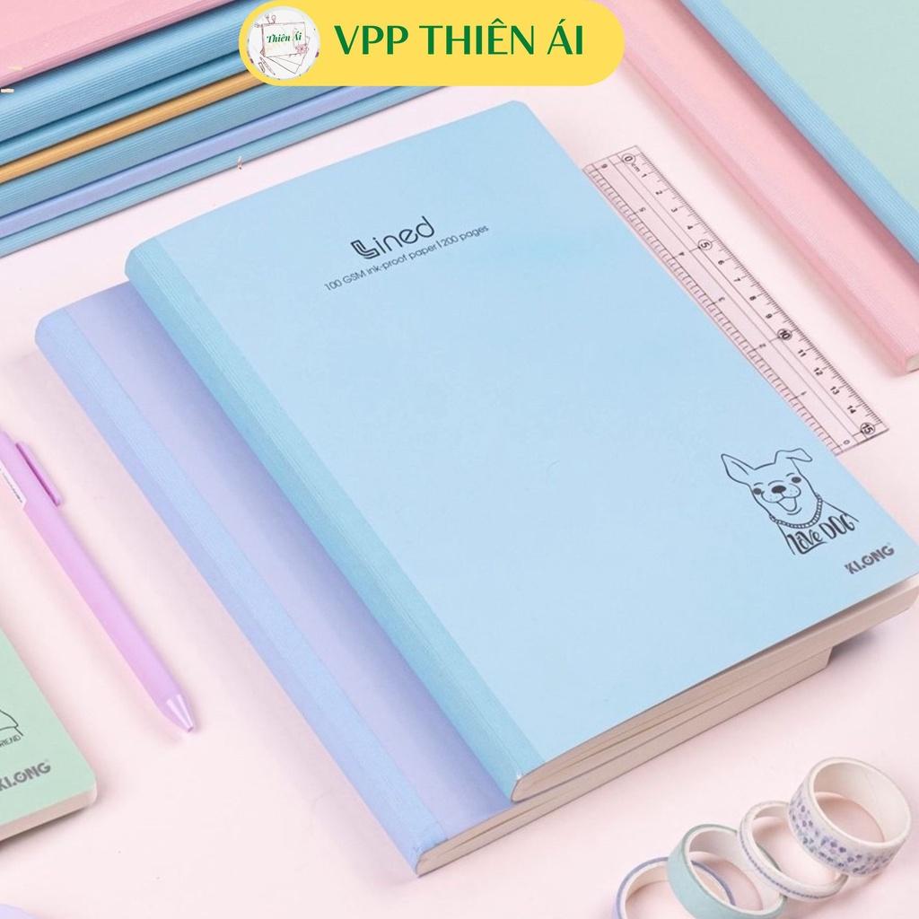 Vở kẻ ngang Lined B5 80tr, 120tr, 200tr Klong, vở may dán gáy, sổ lined bìa màu pastel siêu xinh - VPP Thiên Ái