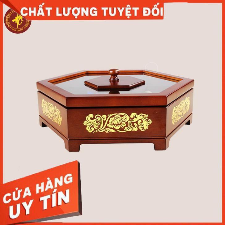 Hộp bánh kẹo Tết nắp kính hoa văn sang trọng - BẢO HÀNH 1 ĐỔI 1