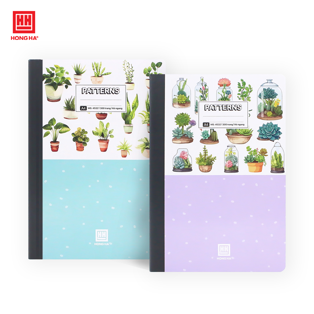 Sổ Bìa Bồi Kẻ Ngang A4 300 Trang Hồng Hà Patterns - 4532 - 1 Quyển