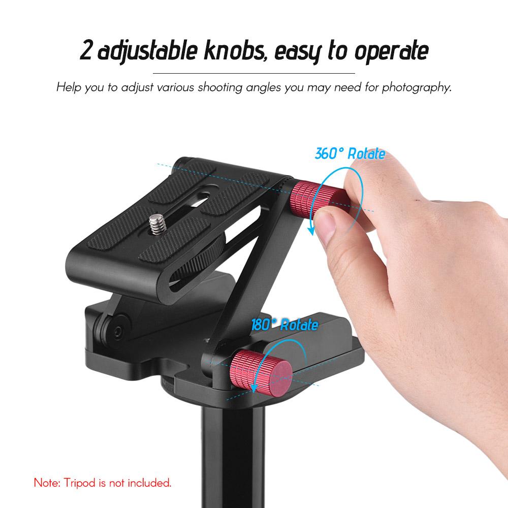 Flexible Z Type Tilt Head Tripod Ball Head Aluminum Alloy Camera Bracket with 1/4 Inch Screw Folding Quick Release Plate