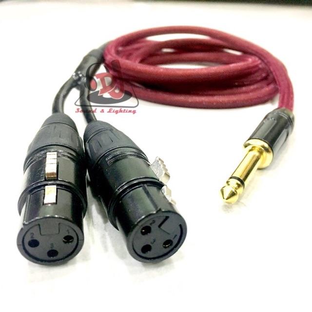 dây Jack 6 ly  ra 2 đầu Jack XLR cái rắc chia XLR Jack 6ly ra 2