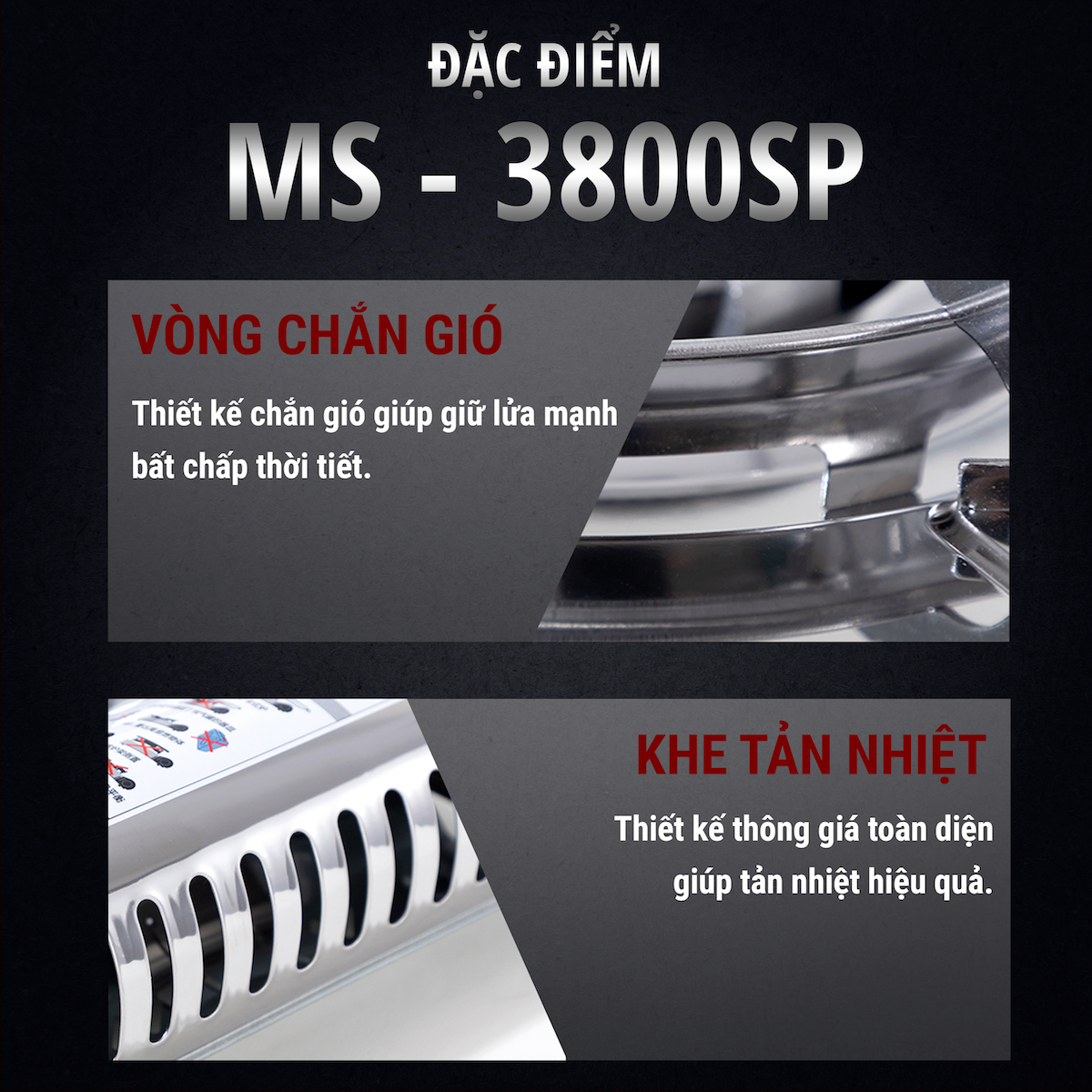 Bếp ga mini Maxsun MS-3800SP - Hàng chính hãng