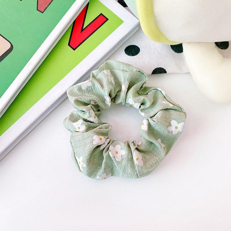 Scrunchies buộc tóc  nhiều họa tiết; tông màu xanh lá nữ tính thanh lịch PK705