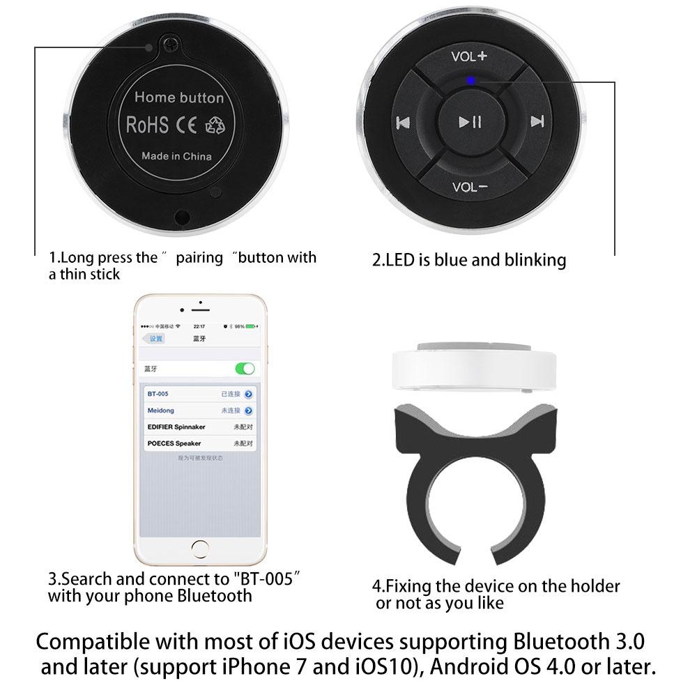 Nút điều khiển âm lượng bluetooth không dây cho điện thoại / máy tính bảng / máy nghe nhạc mp3 tiện dụng
