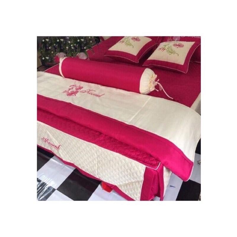 Set 5 món chăn ga gối satin cao cấp