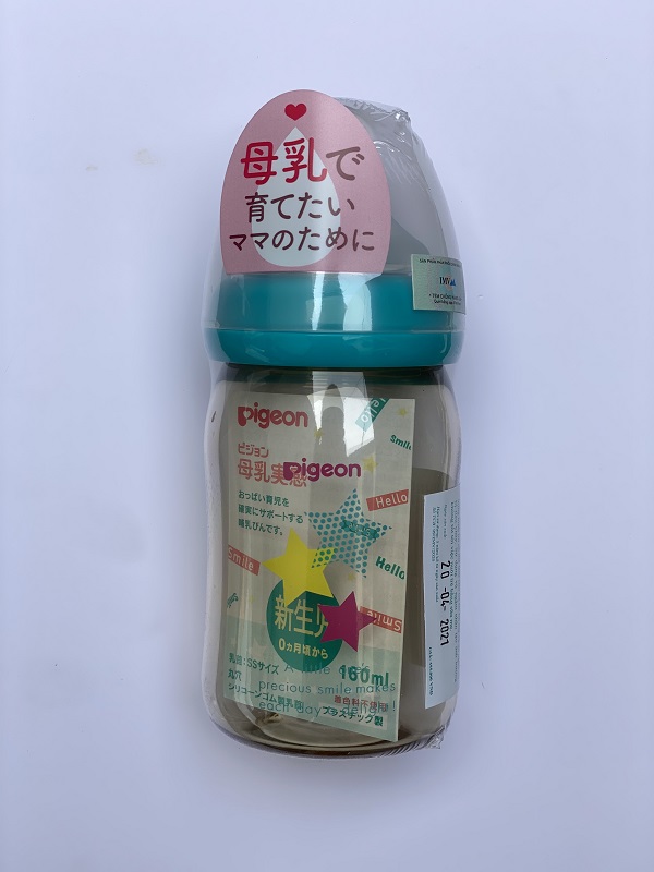 Bình sữa Pigeon, Bình sữa Pigeon Cổ rộng Nội địa nhật 160ml/240ml,  Nhựa PPSU, Hàng chính hãng
