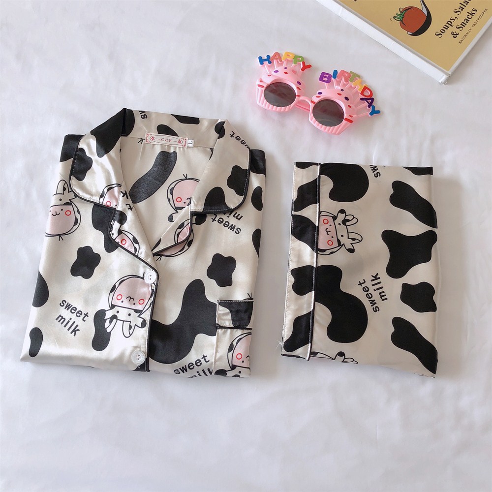 Pijama lụa đùi họa tiết Quảng Châu