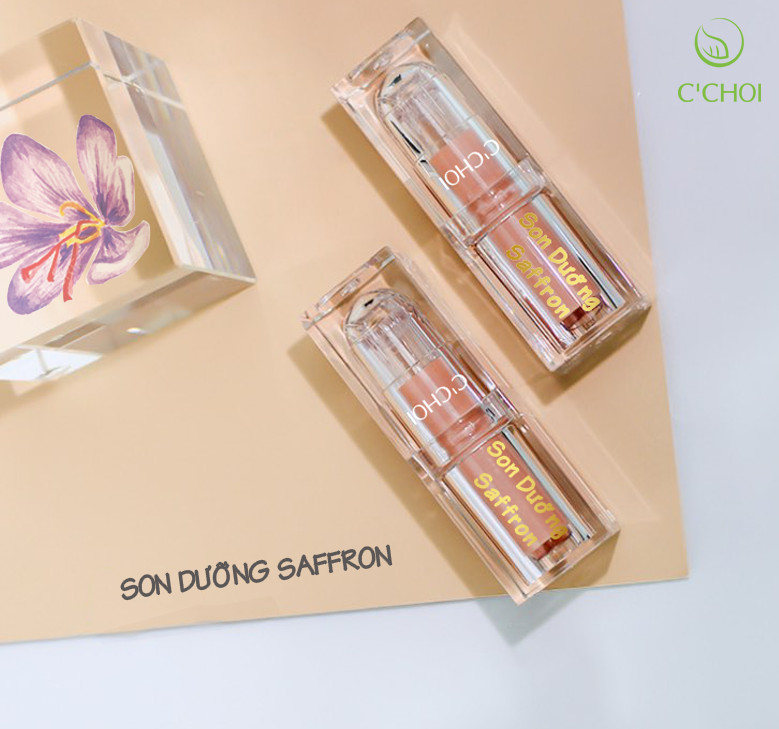 Son dưỡng Saffron không màu trị thâm môi, phục hồi môi, làm đầy rãnh môi  Saffron Lip Balm 4g