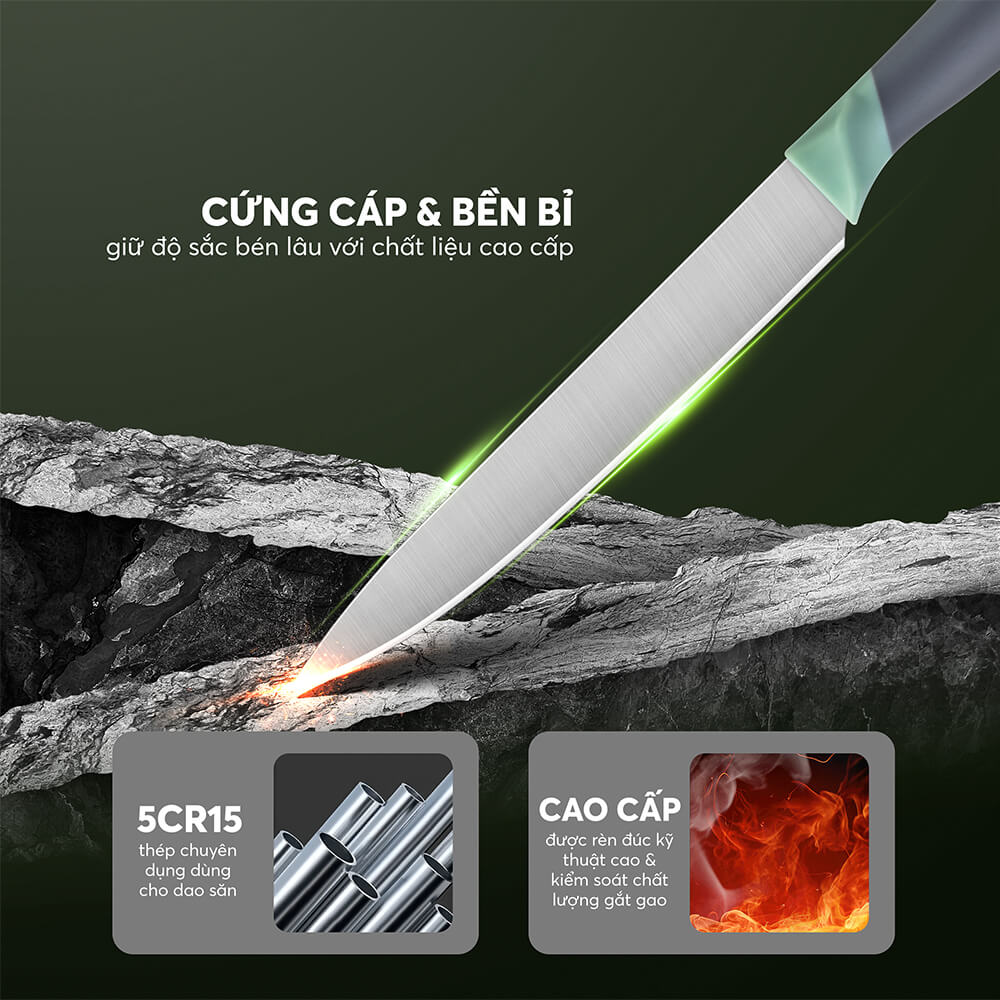 Dao Gọt Hoa Quả Elmich Diamond EL8405, Hàng Chính Hãng, Cán Chống Trượt, Chuôi Dao Chắc - JoyMall