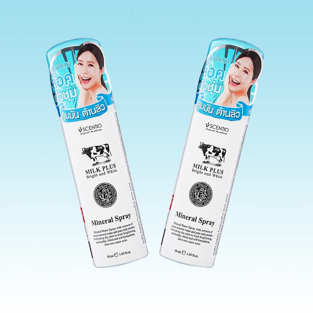 Xịt khoáng cấp ẩm và dịu da Scentio Milk Plus chai mini tiện dụng 50ml