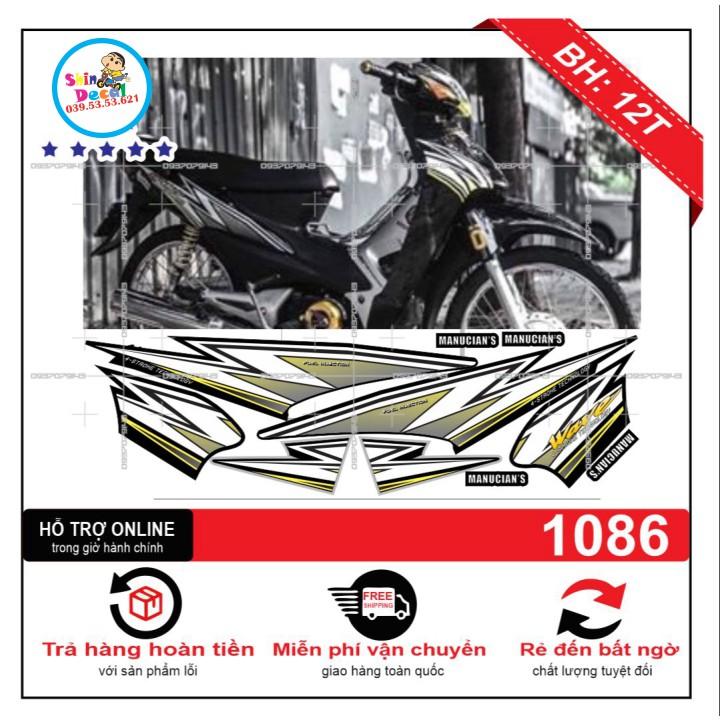 Tem rời wave 2016 dán xe đen