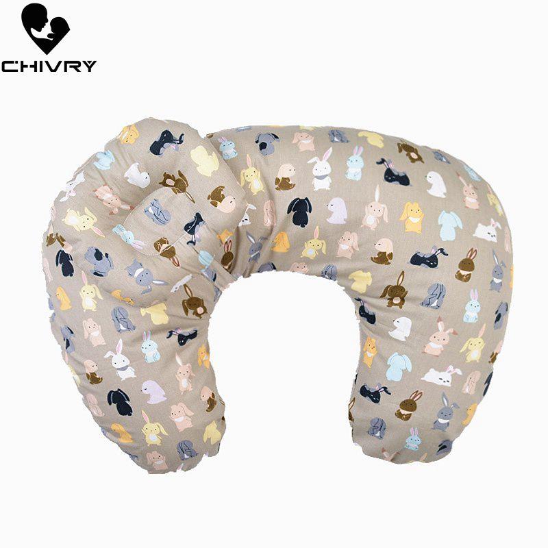 Mới Cho Bé Điều Dưỡng Gối Sơ Sinh Cho Bé Hình Chữ U Cho Con Bú In Gối Cho Trẻ Sơ Sinh Ôm Cotton Định Hình Cho Ăn Eo Đệm