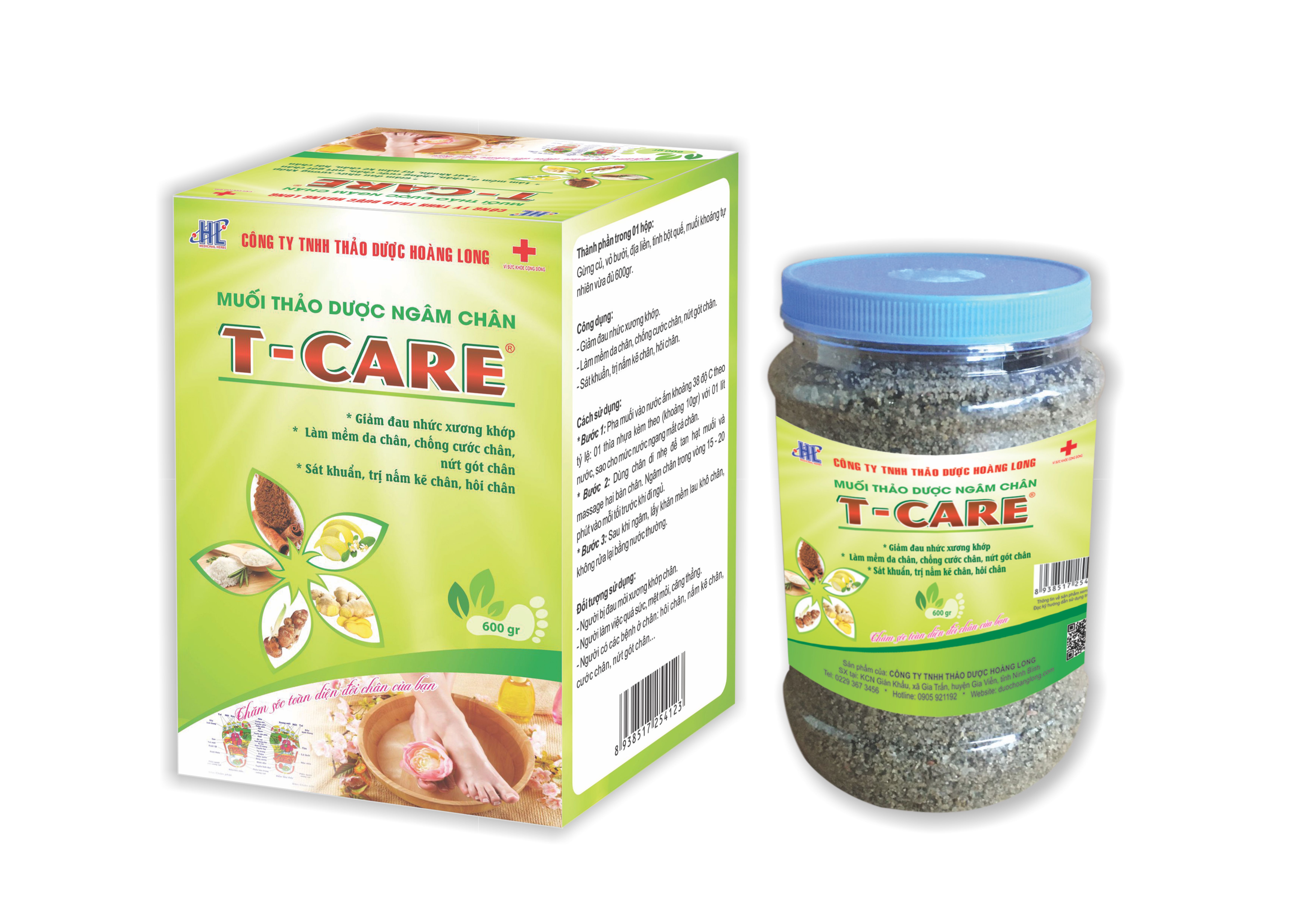 Muối Thảo Dược Ngâm Chân T-Care 600gr (Chứa bốn loại thảo dược và muối khoáng, là phương pháp hỗ trợ trị liệu đông y cổ truyền, chăm sóc toàn diện sức khỏe và đôi chân của bạn)
