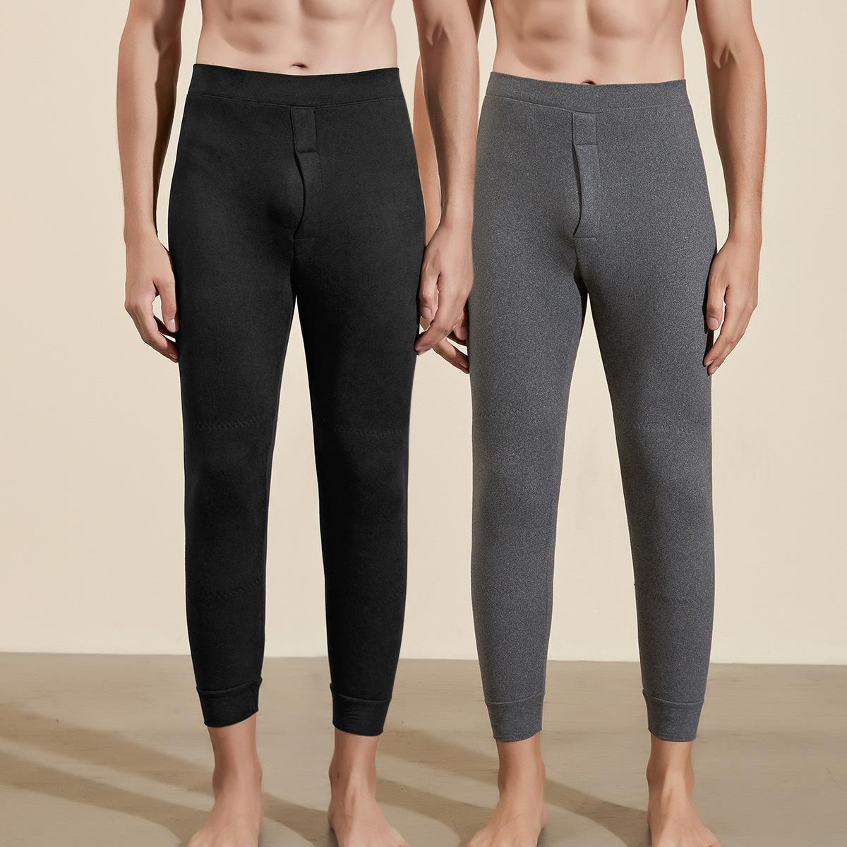 1/2 Chiếc Mùa Đông Ấm Dày Trang Quần Legging Dáng Dài Johns Len Đáy Quần Lót Sinh Nhiệt Nam Nhung Giữ Nhiệt Quần nam Giữ Ấm