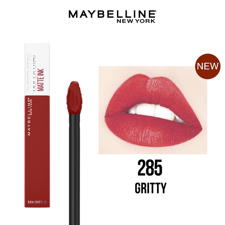 Son Kem Lì 16h Lâu Trôi Maybelline New York Super Stay Matte Ink Lipstick 5ml 285 Gritty Đỏ Hồng Đất