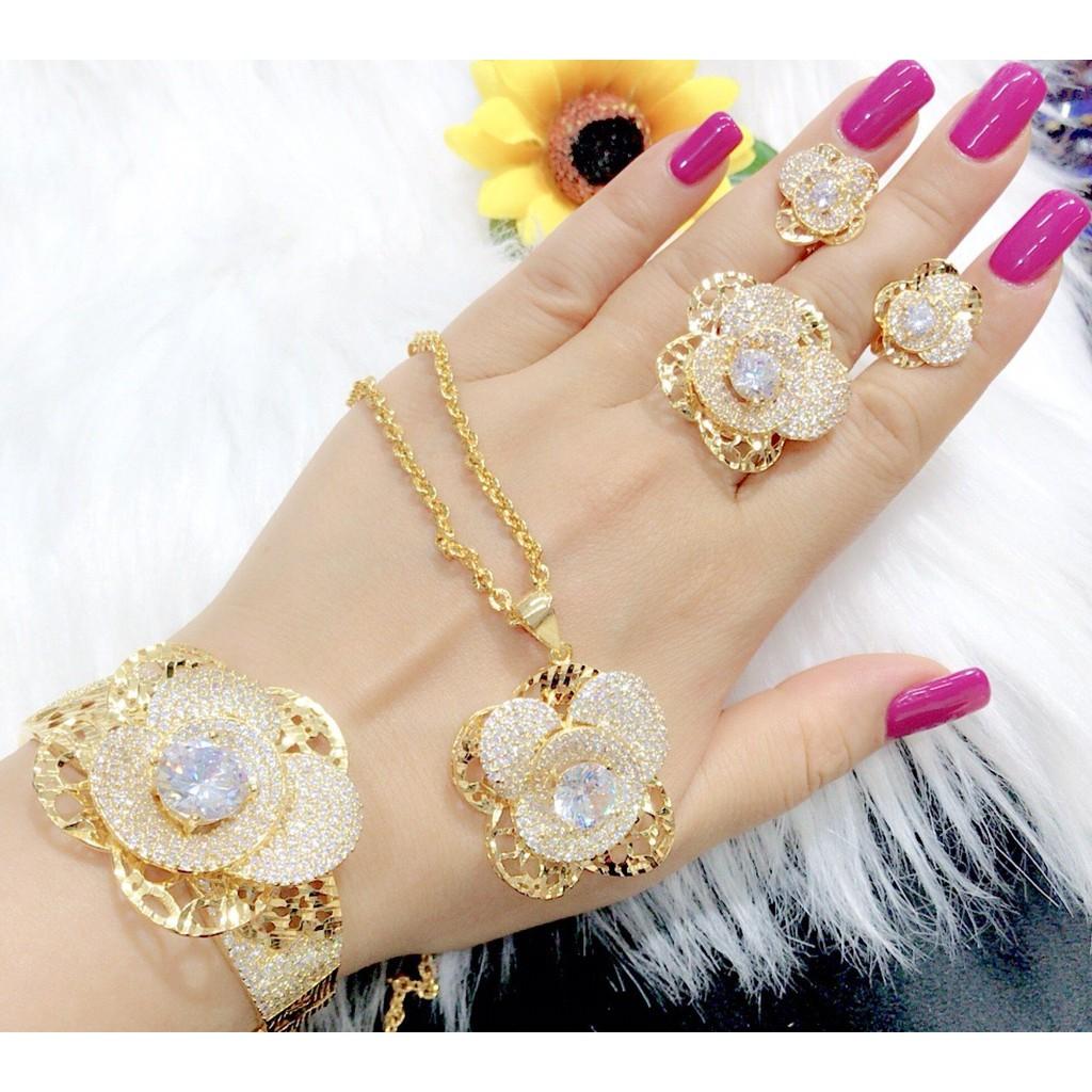 BỘ TRANG SỨC MẠ VÀNG 18K MÃ 8071