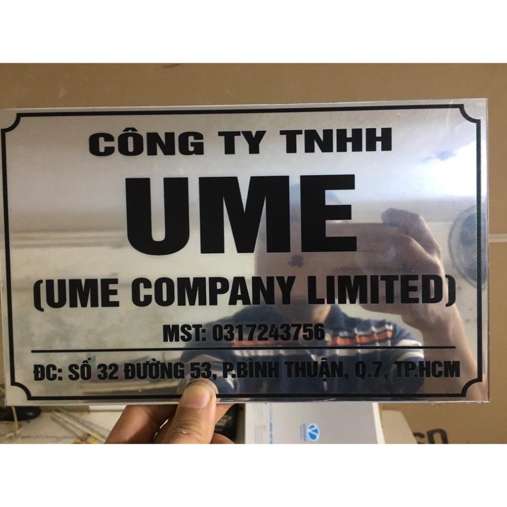 Bảng công ty-Bảng số nhà-biển số nhà-biển chức năng in UV trên alu gương inox trắng và alu gương vàng