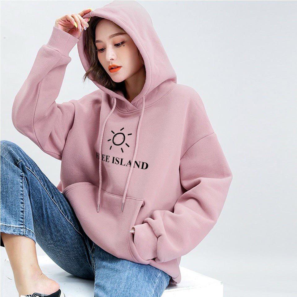 Áo Khoác Nỉ Hoodie In Free Island HDI03 - HDI03 - Cam