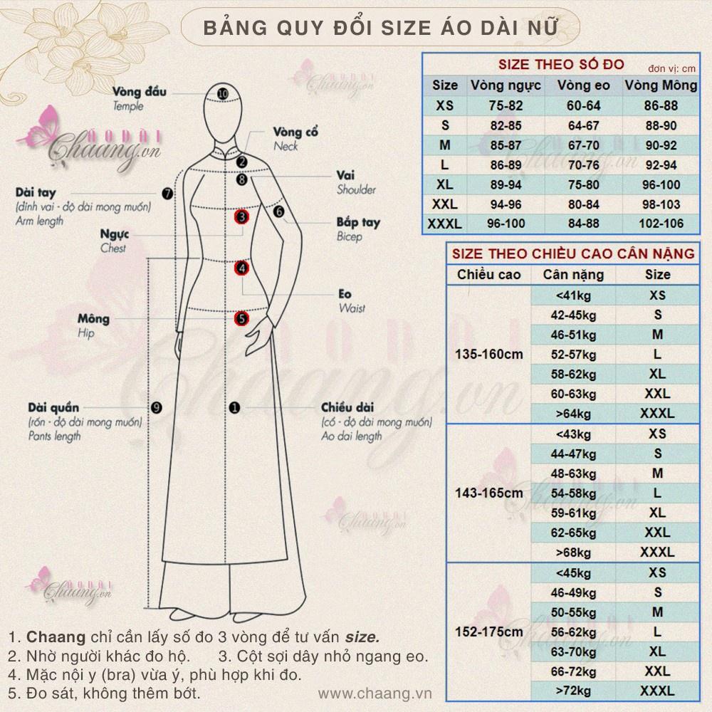 Áo Dài Cưới Truyền Thống CHAANG May Thiết Kế Sẵn 4 Tà Đính Tủa Cổ Ngọc Cô Dâu Dự Tiệc Đẹp ADC1422