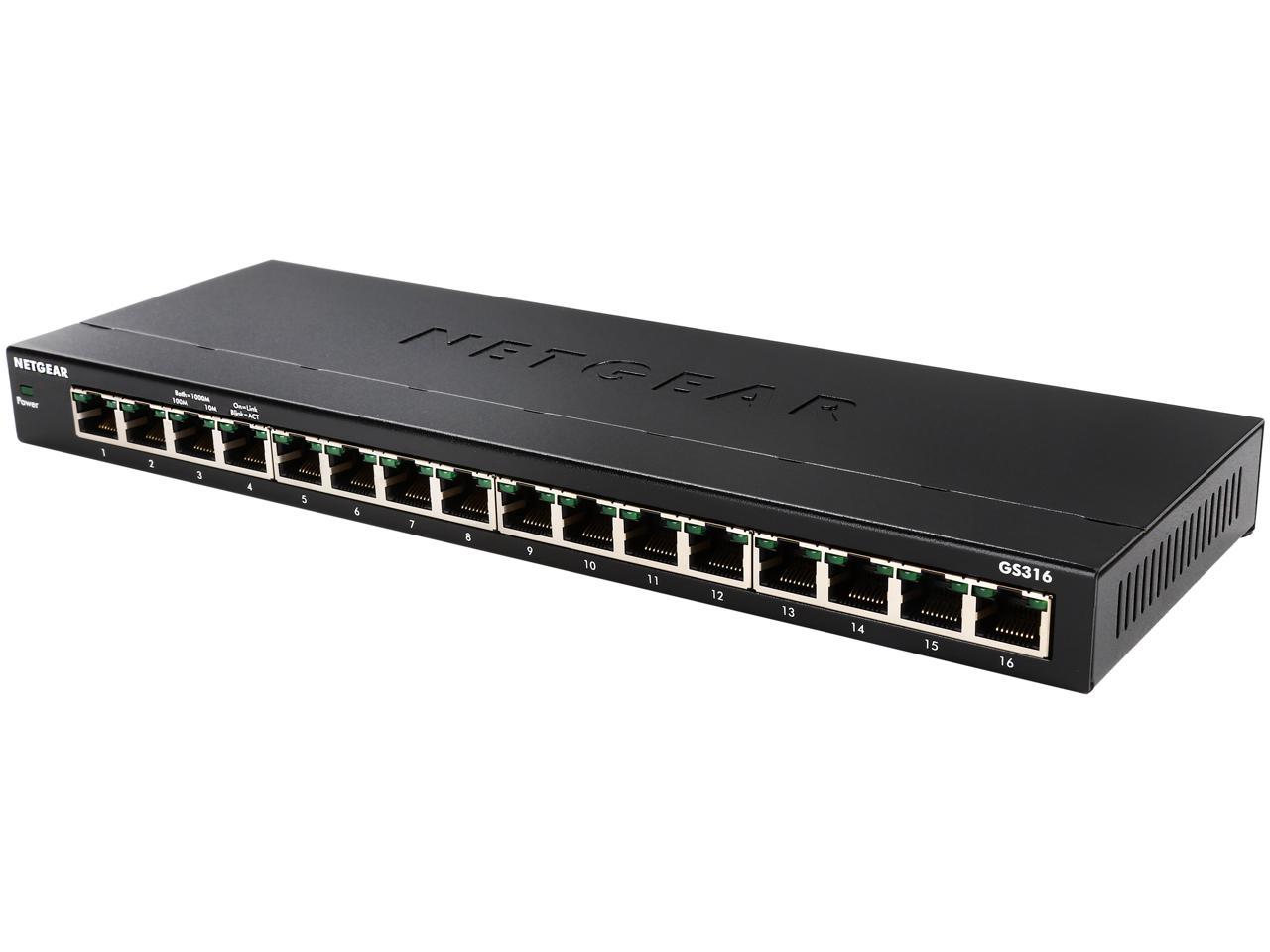 Bộ Chia Mạng Để Bàn 16 Cổng 10/100/1000M Gigabit Ethernet Unmanaged Switch Netgear GS316 - Hàng Chính Hãng